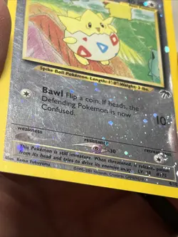 Togepi 4/18 Reverse Holo Southern Islands Pokemon Card Swirl MP - Image 4