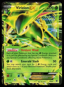 Virizion EX 9/101 Ultra Rare Plasma Blast Pokemon Card - Image 1