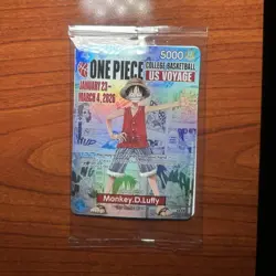 Bandai One Piece Card Game Monkey D. Luffy College Basketball US Voyage Holo - Image 1