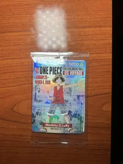 Bandai One Piece Card Game Monkey D. Luffy College Basketball US Voyage Holo - Image 3