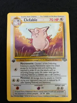Clefable 1st Edition 17/64 Rare Jungle Set | LP excellent - 1999 vintage Pokemon - Image 1
