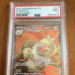 Pokemon Slaking ex Ultra Rare Holo Sv08: Surging Sparks 227/191 PSA 9 EN - Image 2