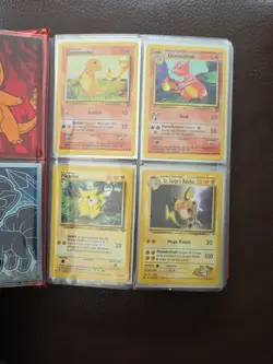 Old 1995 Pokemon Cards, including red Pikachu binder - Image 2