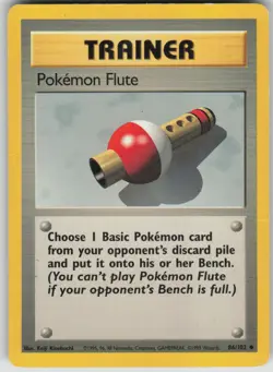 Pokemon TCG Pokemon Flute Uncommon Base Set 086/102 - Image 1
