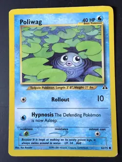 Poliwag Pokemon Common Card - Neo Discovery -62/75 - Image 1
