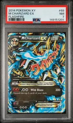2014 POKEMON XY FLASHFIRE #69 M CHARIZARD EX PSA 7 - Image 1