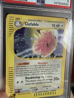 PSA 6 Pokemon Clefable Holo 7/165 Expedition Base Set EX-MT Vintage w SWIRL - Image 1