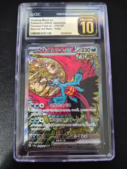 CGC 10 PRISTINE Pokemon Roaring Moon 218 SAR Terastal Festival EX Japanese - Image 1