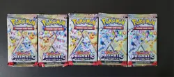 Pokemon Scarlet & Violet Prismatic Evolutions Booster Pack Lot of 5 - Image 1