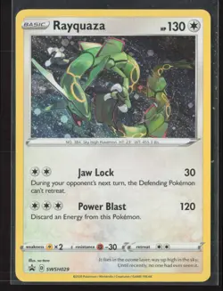 Rayquaza SWSH029 Cosmos Holo Promo Sword & Shield Promo Pokemon Near Mint Swirl - Image 1