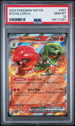 2024 POKEMON SSP EN-SURGING SPARKS #037 SCOVILLAIN EX PSA 10 - Image 1
