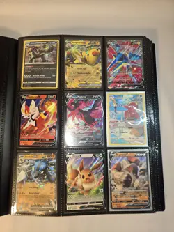 Pokemon TCG Binder Lot Eevee Lucario Ampharos V EX Holo Foil Mixed Types - Image 1