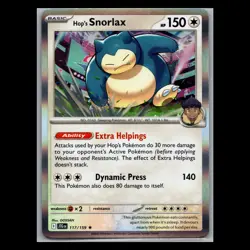 Journey Together - Hop's Snorlax - 117/159 - Holo Rare - Pokemon TCG - Image 1