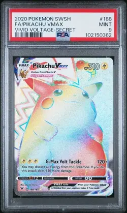Pokemon Pikachu VMAX Vivid Voltage Secret Rare #188 PSA 9 MINT!!! - Image 1