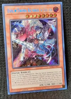 Yu-Gi-Oh! Evil Twins Ki-sikil & Lil-la *SECRET RARE* RA04 - EN037 1st Edition NM - Image 1