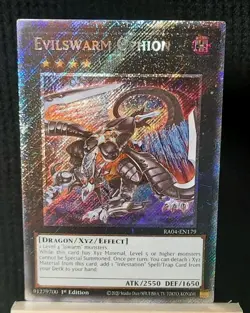 Yu-Gi-Oh! Evilswarm Ophion *PLATINUM SECRET RARE* RA04-EN179 1st Edition NM - Image 1
