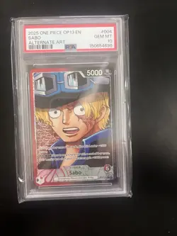 2025 ONE PIECE OP13-CARRYING ON HIS WILL ALTERNATE ART #004 SABO PSA 10 - Image 1