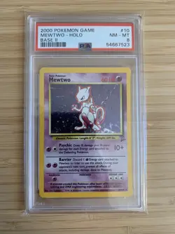 Pokemon Mewtwo Base II Holo 10/130 PSA 8 (54667523) - Image 1