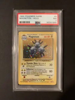 Pokemon Magneton Base Set Unlimited Holo 9/102 PSA 7 - Image 1
