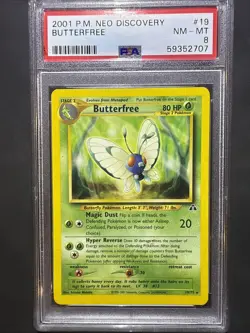Pokemon Butterfree Neo discovery #19/75 From 2001 PSA Graded 8 low pop! (20) - Image 1