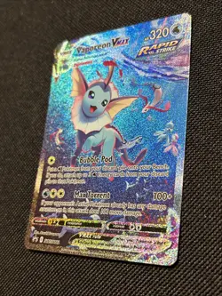 Pokemon TCG Holo Ultra Rare Full Art Near Mint Black Star Promo Vaporeon SWSH182 - Image 2