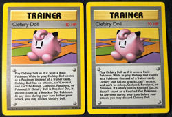 Pokemon 1999 Clefairy Doll 70/102 Base Set Trainer Lightly Played LP (LOT OF 2) - Image 1