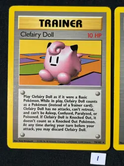 Pokemon 1999 Clefairy Doll 70/102 Base Set Trainer Lightly Played LP (LOT OF 2) - Image 3