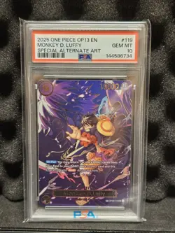 One Piece Monkey.D.Luffy OP09-119 Alternative Edition Psa 10 - Image 1