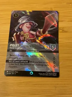 Piglet Sturdy Swordsman 221/204 Card - Disney Lorcana Ursula's Return - Image 1