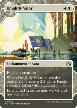 Knightly Valor (008) Wilds of Eldraine: Enchanting Tales x4 4x WOT MTG Magic - Image 1