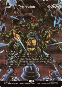 Waves of Aggression (Borderless) FOIL 13 PZA TMNT Bonus Sheet NM - Image 1