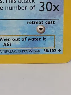 Pokemon TCG Poliwhirl 38/102 Base Set Shadowless Uncommon MP - Image 3