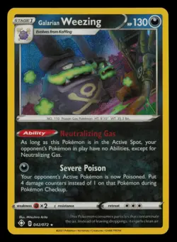 Galarian Weezing 042/072 Holo Rare Shining Fates Pokemon Near Mint - Image 1