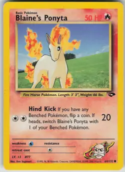 Pokemon TCG Blaine's Ponyta Common Gym Challenge 064/132 - Image 1