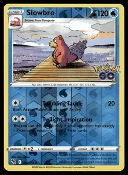 Pokemon Cards Slowbro 020/078 Reverse Holo Pokemon GO NM - Image 1