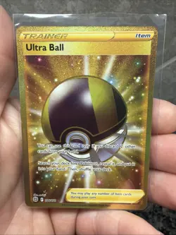Pokemon TCG Ultra Ball 186/172 Trainer Gold Secret Rare Holo NM - Image 1
