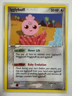 Pokemon Igglybuff Common Regular 21/100 EX Crystal Guardians 50 HP Basic English - Image 1