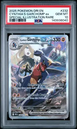 2025 POKEMON DRI EN-SPECIAL ILLUSTRATION RARE #232 CYNTHIA'S GARCHOMP EX PSA 10 - Image 1