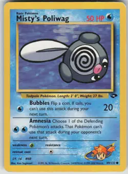 Pokemon TCG Misty's Poliwag Common Gym Challenge 089/132 - Image 1