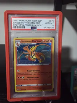 2022 Pokemon Center UK SWSH BSP #075 Special Delivery Charizard Holo PSA 10 - Image 1