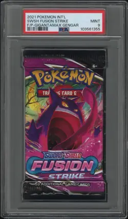 Pokemon Sword & Shield Fusion Strike Booster Pack Sealed Gengar Art PSA 9 MINT - Image 1