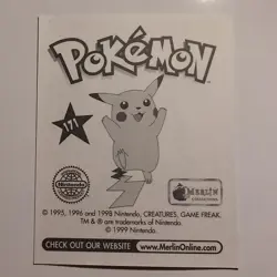 Pokemon - Mankey - Topps Merlin Sticker - Series 1 - #171/240 - 1999 - Image 2