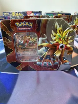 Pokemon TCG Gouging Fire ex Tin Factory Sealed Scarlet & Violet 2024 - Image 1