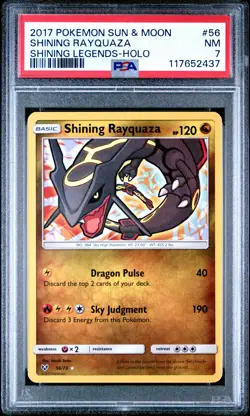2017 POKEMON SHINING LEGENDS SHINING RAYQUAZA #56 HOLO PSA 7 NM #117652437 - Image 1