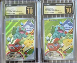 POKEMON BLACK STAR PROMO FIRST PARTNER ILLUSTRATION 37 BULBASAUR CGC PRISTINE 10 - Image 1