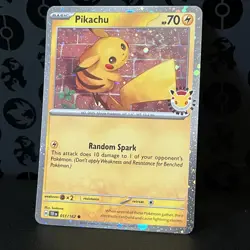 Pikachu 30th Celebration Promo. Black Star Pokemon with Nice Swirl! - Image 1