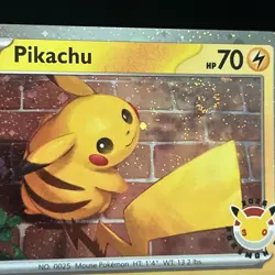 Pikachu 30th Celebration Promo. Black Star Pokemon with Nice Swirl! - Image 4