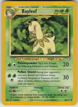 Pokemon TCG Bayleef (28) Uncommon Neo Genesis 028/111 - Image 1