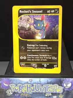 Pokemon Card Rocket's Sneasel 5 Best of Game Promo Non Holo Light Play - Image 1