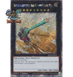 Yugioh! Superdreadnought Rail Cannon Gustav Max RA04-EN063 Platinum Secret Rare - Image 1